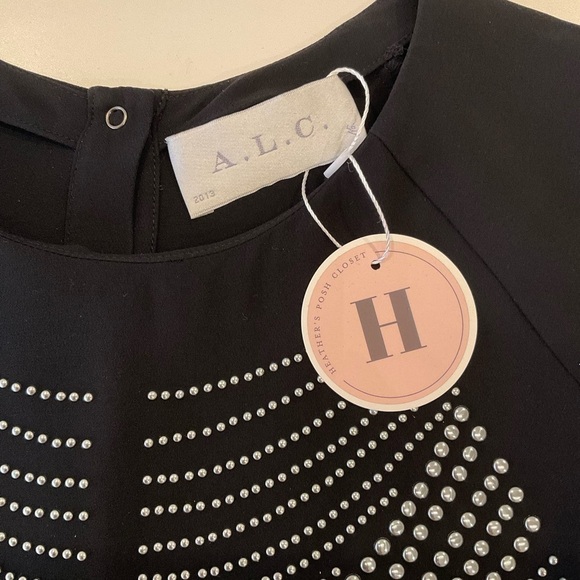 A.L.C. 2013 Black sleeveless top with silver studded design - Picture 6 of 9